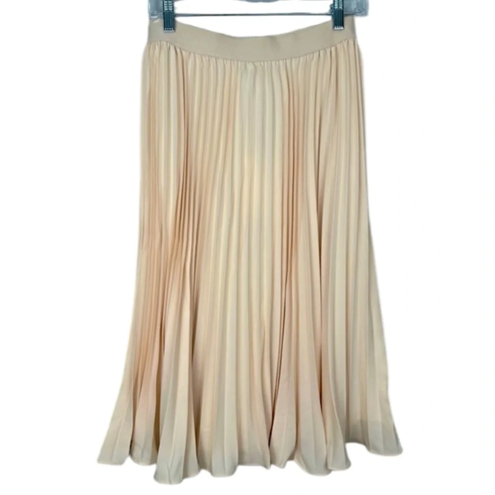 Grace Karin Cream Pleated Pull On Lined Skirt XL NWT NEW